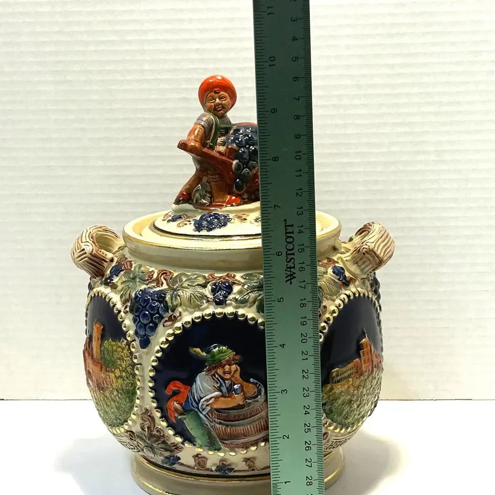 Vintage‎ Gerz Western Germany Stoneware Handpainted Biscuit Jar/Tureen